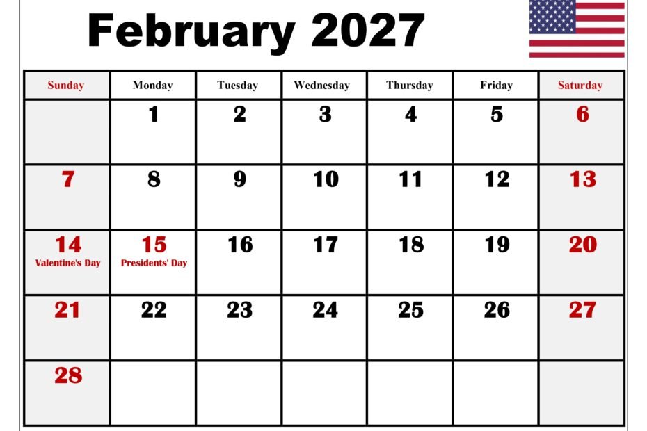 Your Ultimate February 2027 Holiday Planner: Key Dates and Celebrations 31 February 2027 Calendar with Holidays