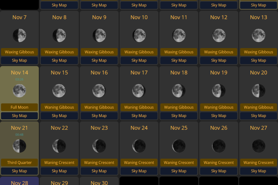 moon calendar 2027 11 1