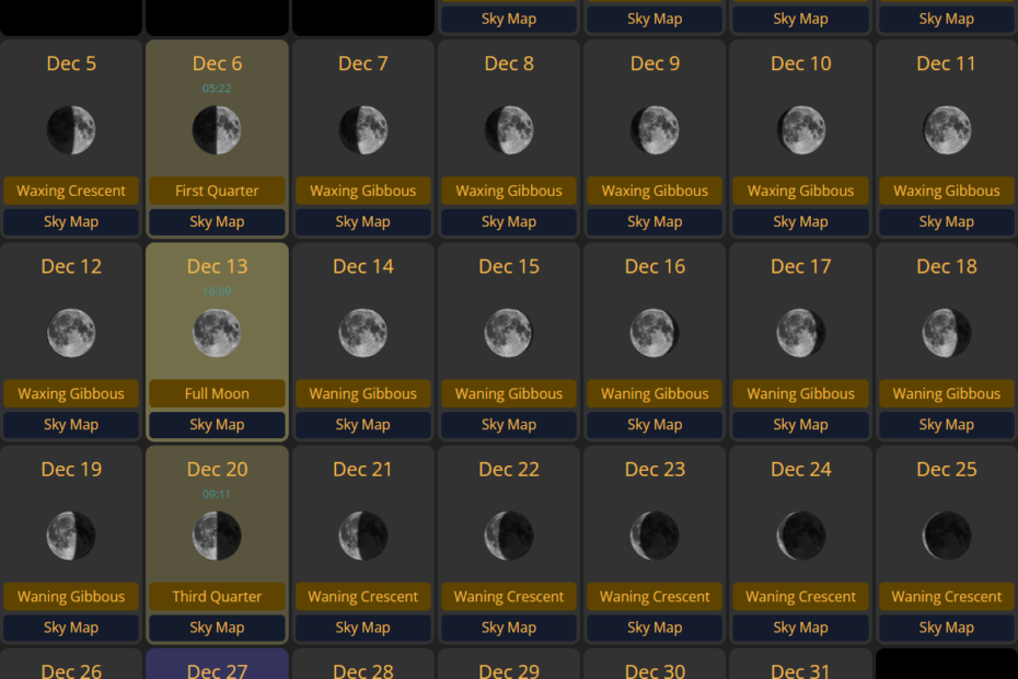 Unveiling the Magic of the Full Moon in December 2027 55 moon calendar 2027 12