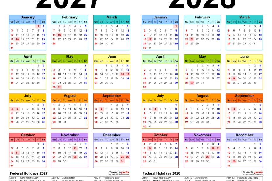 2027 2028 calendar