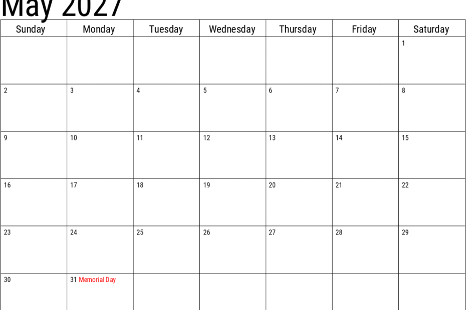 Download Your Complimentary May 2027 Calendar Printable for Easy Planning 120 2027 may calendar with holidays