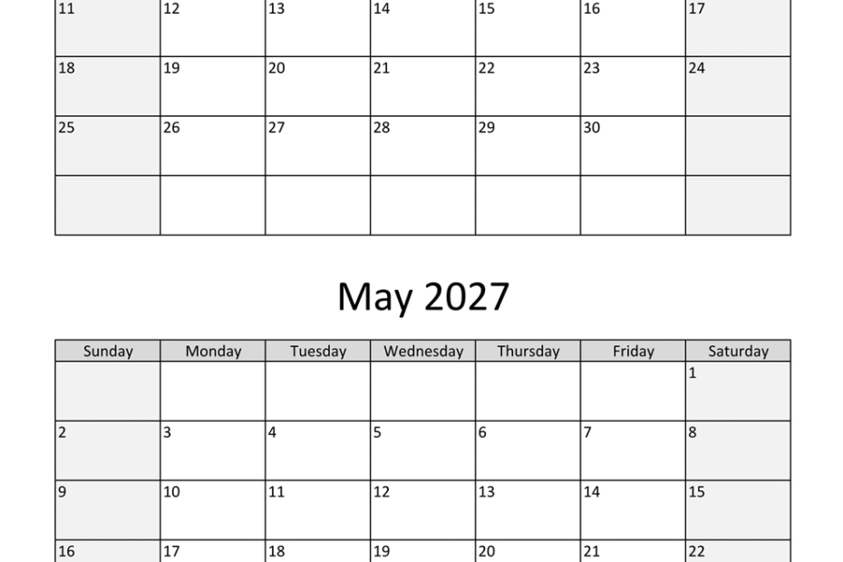 Get Your Free April and May 2027 Calendars Download Now 73 april may two months 2027 calendar vertical