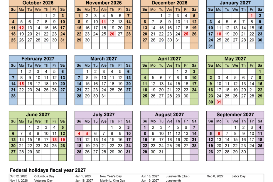fiscal year calendar 2027